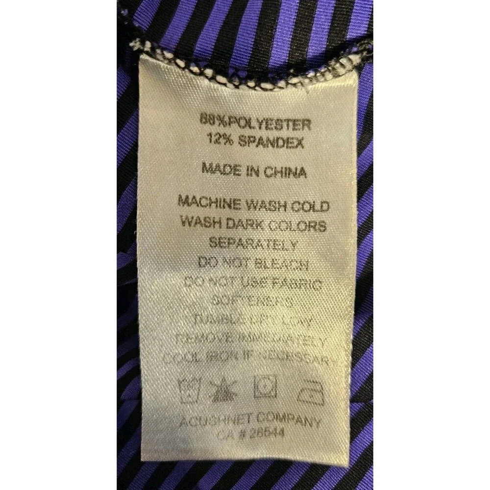 Men's FootJoy FJ Golf Polo Shirt Size XL Purple Striped La Cantera SATX Texas